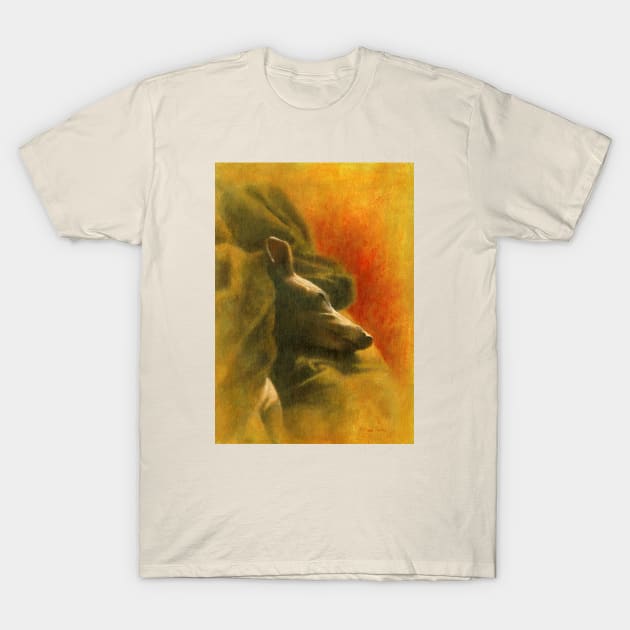 Slumbering Whippet T-Shirt by mictomart